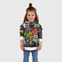 Толстовка-худи детская Страшно веселые монстры, цвет: 3D-белый — фото 2