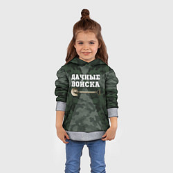 Толстовка-худи детская Дачные войска - лопата, цвет: 3D-меланж — фото 2