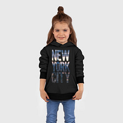 Толстовка-худи детская New York City - USA, цвет: 3D-черный — фото 2