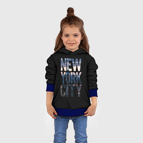 Детская толстовка New York City - USA / 3D-Синий – фото 4