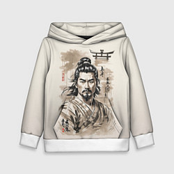 Толстовка-худи детская Vintage samurai, цвет: 3D-белый