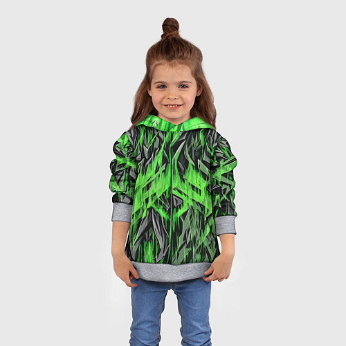 Детская толстовка Камень и зелёный огонь / 3D-Меланж – фото 4