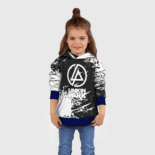 Детская толстовка Linkin park logo краски текстура / 3D-Синий – фото 4