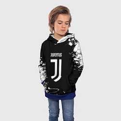 Толстовка-худи детская Juventus краски белые, цвет: 3D-синий — фото 2