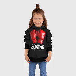 Толстовка-худи детская Boxing Champion, цвет: 3D-черный — фото 2