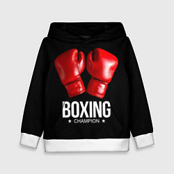 Толстовка-худи детская Boxing Champion, цвет: 3D-белый