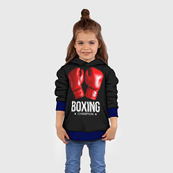 Толстовка-худи детская Boxing Champion, цвет: 3D-синий — фото 2