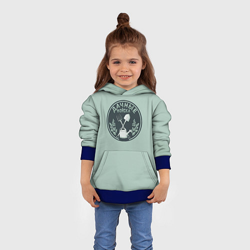 Детская толстовка Дачные войска значок / 3D-Синий – фото 4