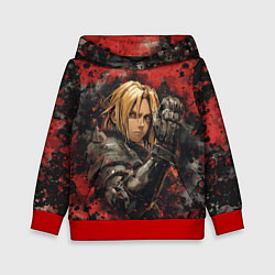 Толстовка-худи детская Edward Elric - Fullmetal Alchemist, цвет: 3D-красный