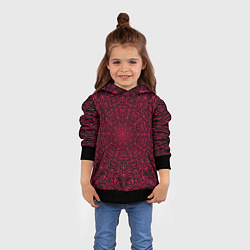 Толстовка-худи детская Мандала чёрно-розовый, цвет: 3D-черный — фото 2