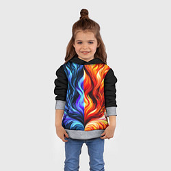 Толстовка-худи детская Два огня, цвет: 3D-меланж — фото 2