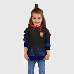 Толстовка-худи детская Арсенал Лондон краски, цвет: 3D-синий — фото 2