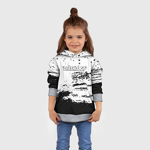 Детская толстовка Deathloop чёрные краски / 3D-Меланж – фото 4