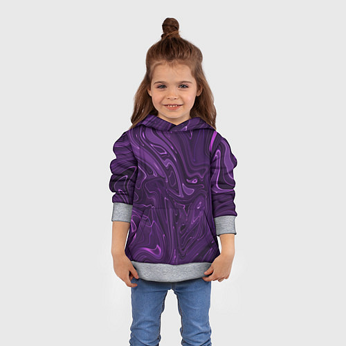 Детская толстовка Абстакция на темно фиолетовом / 3D-Меланж – фото 4