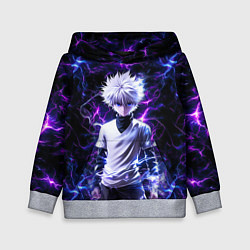 Детская толстовка Киллуа Золдик и неоновые молнии