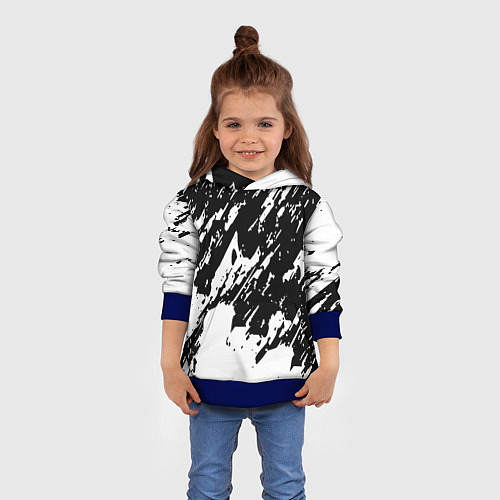 Детская толстовка Просто краски штрихи / 3D-Синий – фото 4