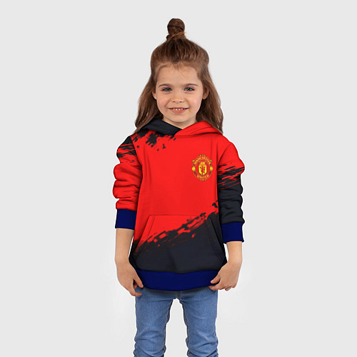 Детская толстовка Manchester United colors sport / 3D-Синий – фото 4