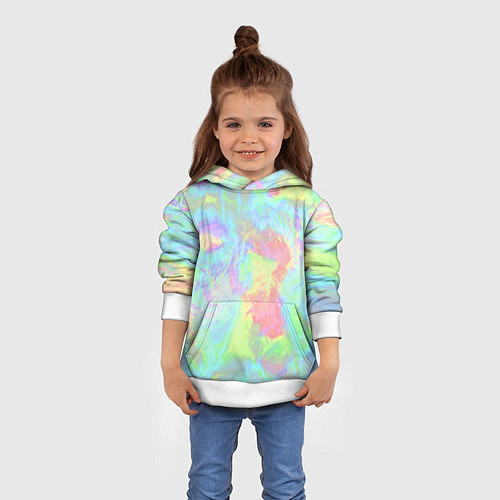 Детская толстовка Абстракция смесь красок / 3D-Белый – фото 4