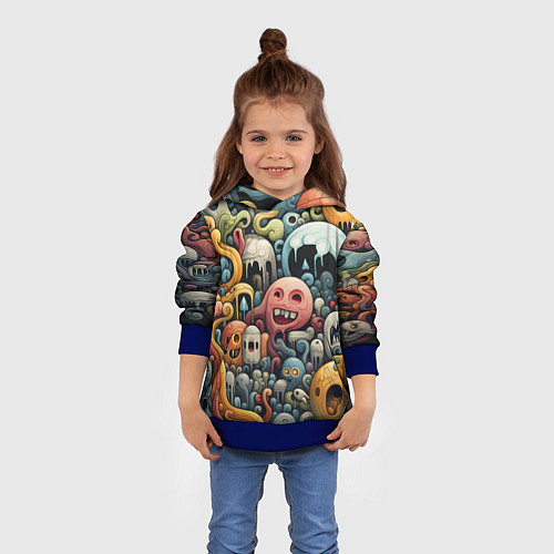 Детская толстовка Странная абстракция / 3D-Синий – фото 4