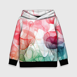 Толстовка-худи детская Цветные пузыри, цвет: 3D-черный