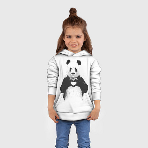 Детская толстовка Panda love / 3D-Белый – фото 4