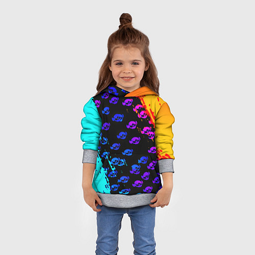 Детская толстовка Brawl stars neon logo kids / 3D-Меланж – фото 4