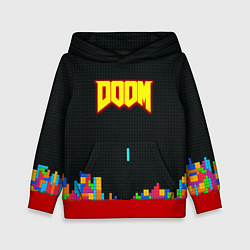 Толстовка-худи детская Doom x tetrix коллабарация, цвет: 3D-красный