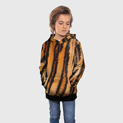 Толстовка-худи детская Тигровая шкура, цвет: 3D-черный — фото 2