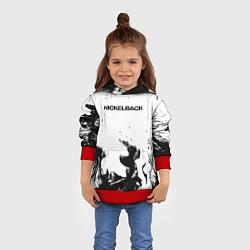 Толстовка-худи детская Nickelback серый дым рок, цвет: 3D-красный — фото 2