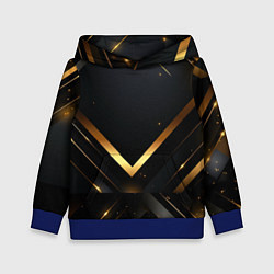 Толстовка-худи детская Gold luxury black abstract, цвет: 3D-синий