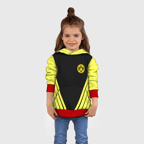 Детская толстовка Borussia geometry yellow / 3D-Красный – фото 4