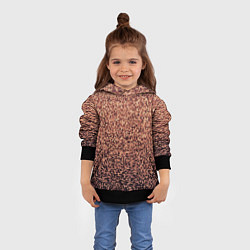 Толстовка-худи детская Мелкая мозаика тёмный персиковый, цвет: 3D-черный — фото 2