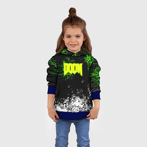 Детская толстовка Doom токсичное лого краски / 3D-Синий – фото 4