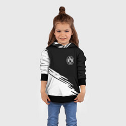 Толстовка-худи детская Borussia текстура краски, цвет: 3D-черный — фото 2