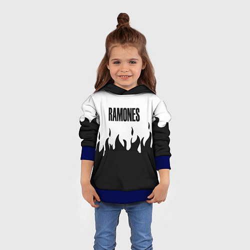 Детская толстовка Ramones fire black rock / 3D-Синий – фото 4