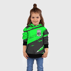 Толстовка-худи детская Liverpool sport green, цвет: 3D-черный — фото 2