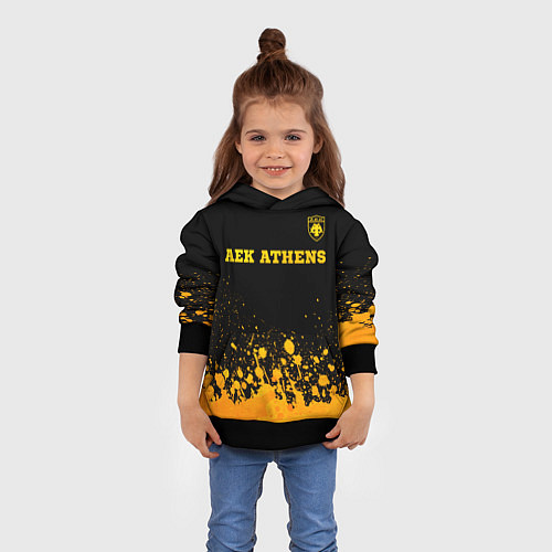 Детская толстовка AEK Athens - gold gradient посередине / 3D-Черный – фото 4