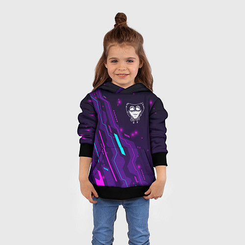 Детская толстовка Poppy Playtime neon gaming / 3D-Черный – фото 4
