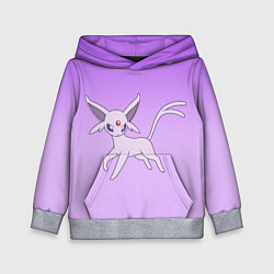 Толстовка-худи детская Espeon Pokemon - розовая кошка покемон, цвет: 3D-меланж