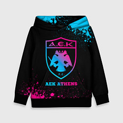 Толстовка-худи детская AEK Athens - neon gradient, цвет: 3D-черный
