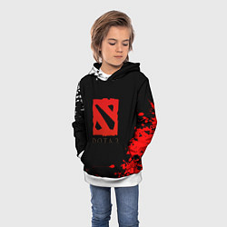 Толстовка-худи детская Dota 2 краски текстура, цвет: 3D-белый — фото 2