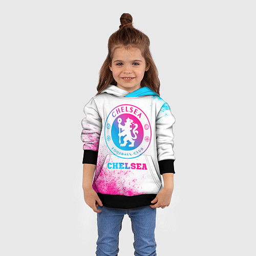 Детская толстовка Chelsea neon gradient style / 3D-Черный – фото 4