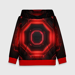 Детская толстовка Nvidia style black and red neon