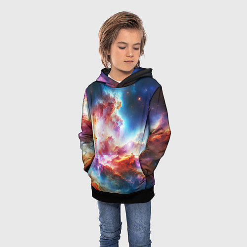 Детская толстовка The cosmic nebula / 3D-Черный – фото 3