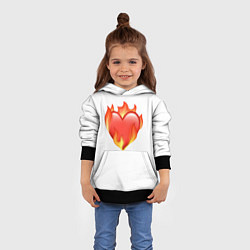 Толстовка-худи детская Сердце в огне эмодзи, цвет: 3D-черный — фото 2
