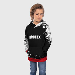 Толстовка-худи детская Roblox текстура краски белые, цвет: 3D-красный — фото 2