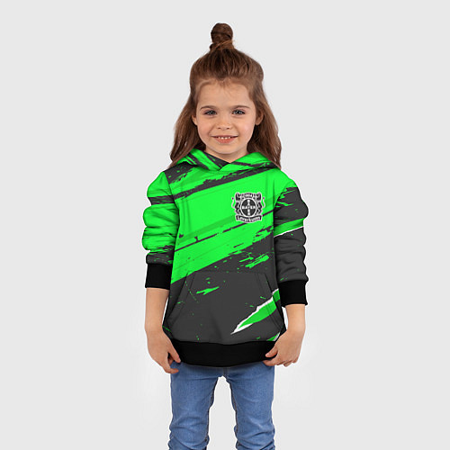 Детская толстовка Bayer 04 sport green / 3D-Черный – фото 4