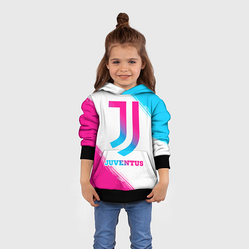 Детская толстовка Juventus neon gradient style / 3D-Черный – фото 4