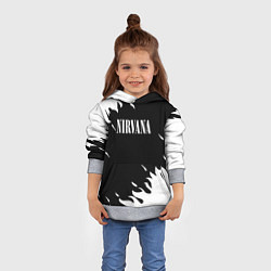 Толстовка-худи детская Nirvana текстура огонь, цвет: 3D-меланж — фото 2