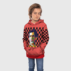 Толстовка-худи детская Айртон Сенна гонщик, цвет: 3D-красный — фото 2
